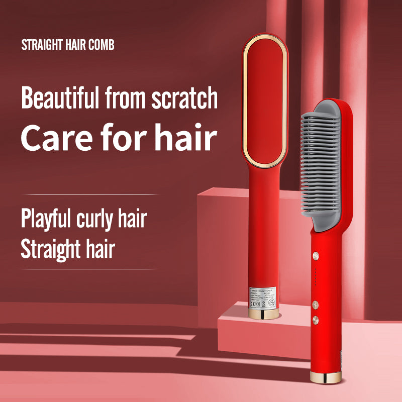 2 in 1 Hair Straightener & Curling Brush ✨