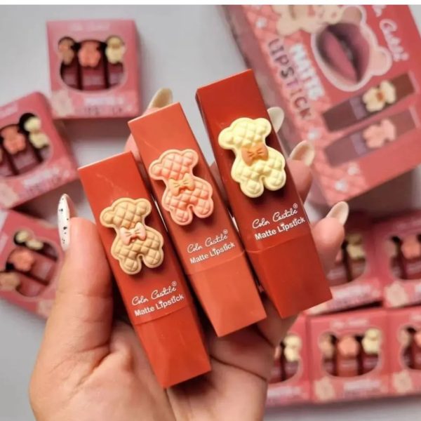 Color Castile Bear Matte Lipstick Set – Pack of 3 Bold & Long-Lasting Shades