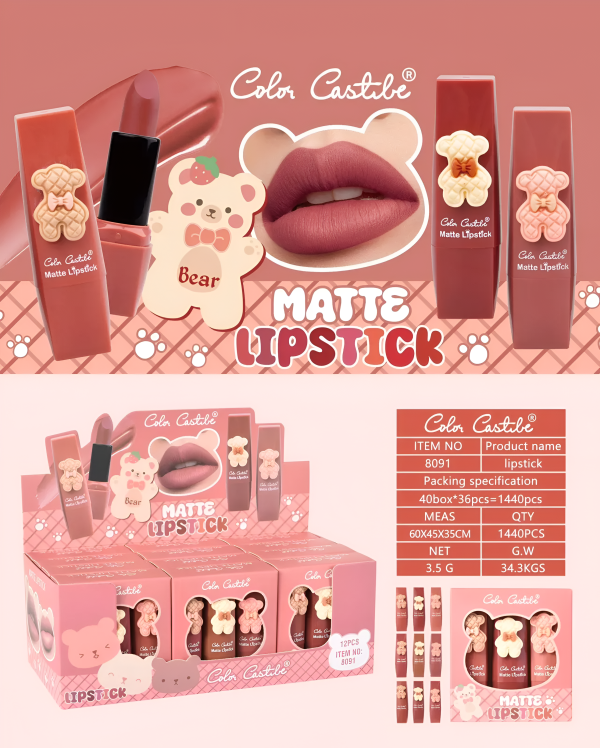 Color Castile Bear Matte Lipstick Set – Pack of 3 Bold & Long-Lasting Shades