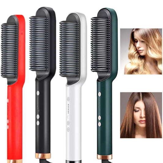 2 in 1 Hair Straightener & Curling Brush ✨