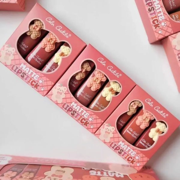 Color Castile Bear Matte Lipstick Set – Pack of 3 Bold & Long-Lasting Shades