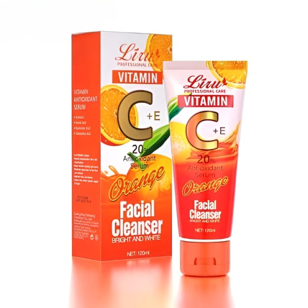 Liru Orange Facial Cleanser 120ml – Vitamin C+E Brightening & Deep Cleansing