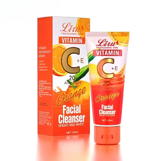 Liru Orange Facial Cleanser 120ml – Vitamin C+E Brightening & Deep Cleansing